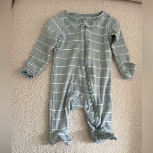 Carter's Soft Blue Striped 2-Way Zip Onesie